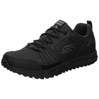 Skechers Escape Plan, Zapatillas Hombre, Negro (Black Leather/Mesh/Trim BBK), 41.5 EU