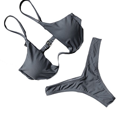 Writtian Swimsuit Mujer Sexy Sport Bikini Set Monótono Westeober Top con cintura baja Bañador de dos piezas