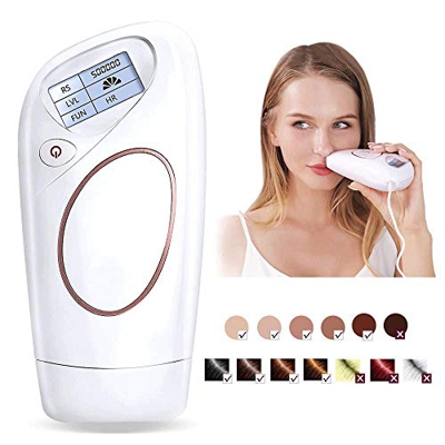 FUJGYLGL Dispositivo de depilación IPL, 500.000 depilación láser sin Dolor Destellos Permanente del Sistema con Pantalla LCD for Cara, Cuerpo, Espalda