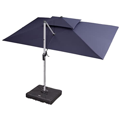 PURPLE LEAF Sombrilla rectangular de 300 x 400 cm, diseño único de doble techo, rotación de 360°, 8 piezas, ajustable en 6 niveles, protección UV 50,  precio