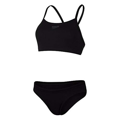 Speedo Essential Endurance+ Thinstrap 2 Piece Bikini, Mujer, Black, 30 (UK 8)