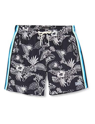 Scotch & Soda Mid-Length Two-Color Print Swim Short with Sideseam Tape Pantalones Cortos, Multicolor (Combo A 0217), Large para Hombre