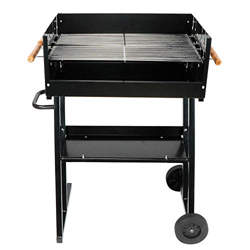 Parrilla de carbón para barbacoa, portátil de acero enrollable, parrilla de Kabab Grill de hibachi, de altura ajustable, para acampar al aire libre, f en oferta