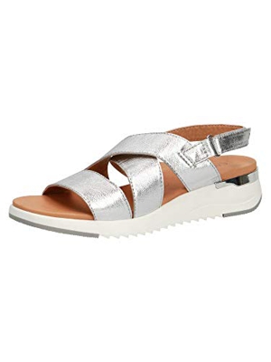 CAPRICE 9-9-28702-26, Sandalias Planas Mujer, Slv Glam Comb, 36 EU
