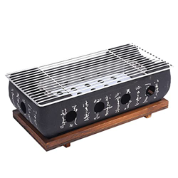 Barbacoa Parrilla, Parrilla de Acero Inoxidable, Parrilla de Carbón de Leña Herramientas de Parrilla Grande con Paleta de Madera para Cocinar a la Par en oferta