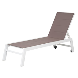 Happy Garden Tumbona Barbados en textileno Color Topo - Aluminio Color Blanco precio