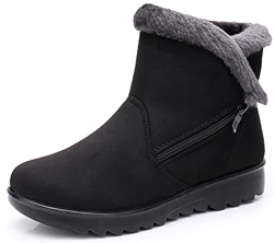 Zapatos Invierno Mujer Botas de Nieve Casual Calzado Piel Forradas Calientes Planas Outdoor Boots Antideslizante Zapatillas para Mujer EU36/fabricante precio