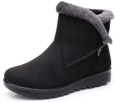 Zapatos Invierno Mujer Botas de Nieve Casual Calzado Piel Forradas Calientes Planas Outdoor Boots Antideslizante Zapatillas para Mujer EU36/fabricante