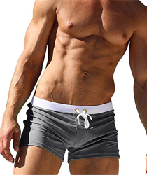 EDOTON Bañador para Hombre, Pantalones Cortos Impermeables Pantalones Cortos de Surf Pantalones de Natación (EU M/Tag L, Gris Oscuro) características