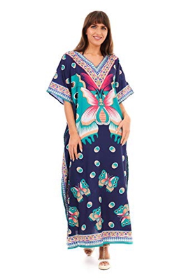 Looking Glam Túnica caftán para Mujer, tamaño Largo Verde 52-56