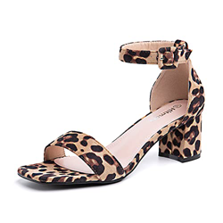 Sandalias Mujer Tacon Verano Correa de Tobillo Zapatos Cierre de Hebilla Punta Abierta Elegantes Moda Boda Leopardo Talla 38 EU características