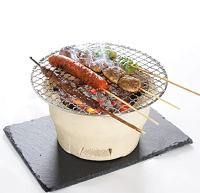 ZWQASP Parrilla De Cerámica Barbacoa Pequeña Redonda De Carbón para El Hogar Parrilla De Barbacoa Al Aire Libre Parrilla De Carbón Comercial Parrilla 