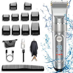 Cortadoras de pelo, cortadoras de pelo para hombre y niños, juego de recortadora de pelo inalámbrico recargable con pantalla LED de cinco velocidades  precio
