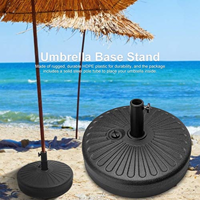Lifesongs Base de sombrilla rellena de agua/arena, base de sombrilla, resistente, redonda, con relleno de agua, para patio