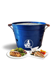 Barbacoa de carbón vegetal portátil de Vikkieerin, fácil de transportar y portátil, para viajes, camping, exteriores o en el balcón (azul) precio