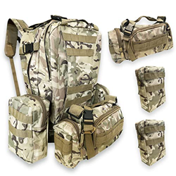 Mochila Táctica Militar de 48.5L. Bolsa Militar MOLLE. Mochila de Asalto. Múltiples Bolsillos y Gran Capacidad. Incluye Riñonera y 2 Bolsas Adicionale precio