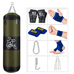 Saco de boxeo para hombre y mujer, niños, bolsa de boxeo sin relleno, bolsa pesada con guantes de perforación, cadena, gancho de techo para MMA, Kickb precio