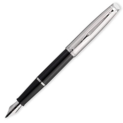 Waterman Emblème Pluma Estilográfica, Negro (Black and Chrome Trim), Punta Fina características