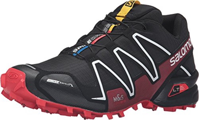 Salomon L38315400, Zapatillas de Trail Running Unisex Adulto, Negro (Black/Radiant Red/White), 46 EU