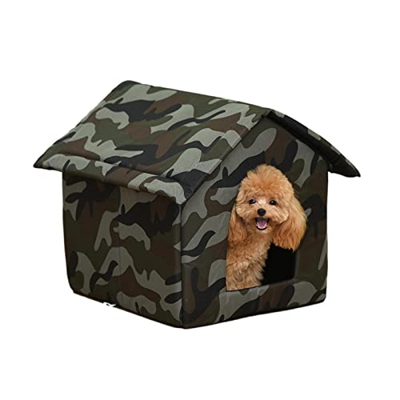 NAKYLUCY Casa Impermeable para Gatos, casa de Refugio para Perros al Aire Libre, pequeña, Mediana, Grande, Gato, Perro, Tienda de campaña cálida para 