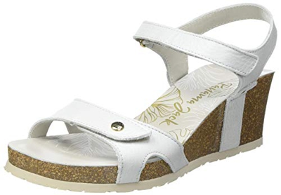 Panama Jack Julia Nacar, Sandalias con cua Mujer, Blanco, 41 EU
