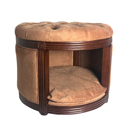 DHYBDZ Muebles para Mascotas - Taburete para sofá para Perros, Cueva de Madera Maciza semicerrada cálida para Interiores, Nido de Gato rústico de Esti características