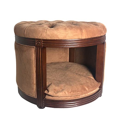 DHYBDZ Muebles para Mascotas - Taburete para sofá para Perros, Cueva de Madera Maciza semicerrada cálida para Interiores, Nido de Gato rústico de Esti