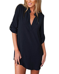 ZANZEA Camisas Mujer Sexy Casual Gasa Camisa Suelta Cuello V Manga Larga Blusa Tops Tallas Grandes Elegante Invierno Camiseta precio