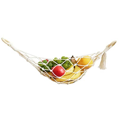 Hamaca para fruta, hecha a mano, macrame, verduras, hamaca creativa de frutas, cesta decorativa para colgar, cómoda cesta de frutas, plátanos, soporte
