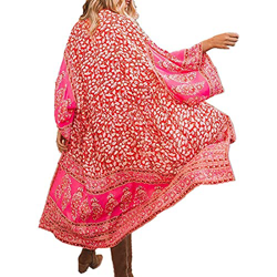 Tyidalin Cárdigans Mujer Florales Largo Vestido Playa Verano Kimono Gasa Maxi Camisolas y Pareos Bohemio (Color 4, Talla única) características