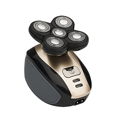 Gobutevphver Afeitadora eléctrica Lk-1800 5 en 1 4D Afeitadora eléctrica de Cabeza Calva Recargable para Hombres 5 Cabezas flotantes Barba Nariz Oreja