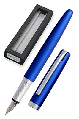 Online Eleganza 34639 - Pluma estilográfica (metal), color azul satinado