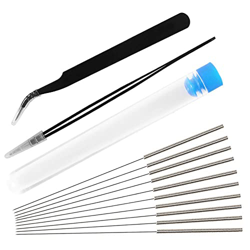 MMOBIEL 13 Piezas Kit para limpieza de boquillas de Impresoras 3D - Agujas de acero inoxidable de 0,4 mm incl 2 x Pinzas para limpieza de filamento at precio