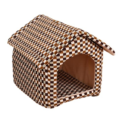 Casa para perros pequeños y gatos, refugio para gatos con nido para mascotas de cuatro estaciones, cabaña para gatos extraíble y plegable, cabaña para
