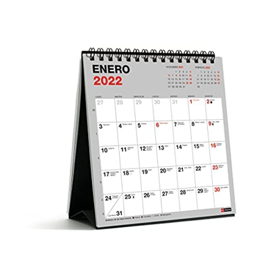 Miquelrius - Calendario de sobremesa 2022 Basic - tamaño 140 x 150 mm - con espacio para anotar - Gris