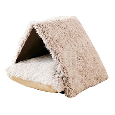 Stronrive Cama Triangular de Invierno para Gatos, Tienda de campaña para Gatos, Arena para Gatos con Calentamiento automático, Arena para Mascotas de 