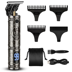 MOULEI Máquina de Cortar Pelo Profesional,Cortapelos inalámbrico Hombre Cortador de Pelo Recargable con Hoja T,Recortadora de Barba de Espacio Cero co características