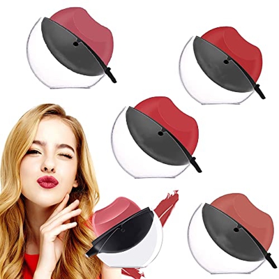 SITAILI Lápiz Labial Mate diseñado para Personas perezosas Forma de Labios Lápices labiales, lápiz Labial Aterciopelado Largo Duración Impermeable Bri