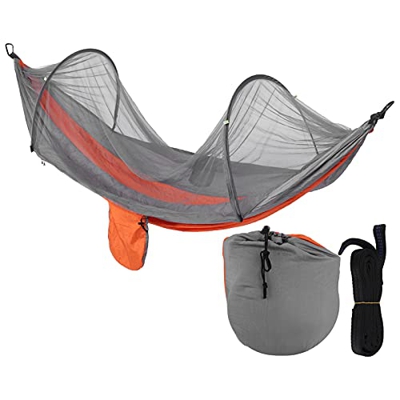 Wakects Hamaca de camping con mosquitera, ultraligera hamaca de viaje de camping, hamaca antimosquitos para jardín, exterior, viaje, senderismo, campi
