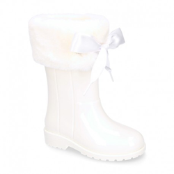 Botita Agua Niña Campera Charol Soft. 23 Blanco precio