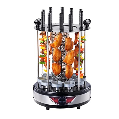 DUTUI Parrilla Eléctrica De Acero Inoxidable, Estufa De Barbacoa Doméstica, Parrilla De Barbacoa, Pinchos De Barbacoa Giratorios, Estufa De Barbacoa, 