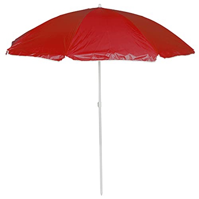 BURI Sombrilla con articulación articulada de 175 cm, para jardín, playa, balcón, camping, color: azul oscuro (rojo)