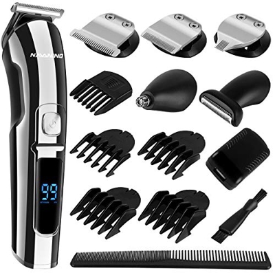 NAVANINO Cortapelos Recortadora de Barba para Hombres de Cabello Nariz Corporal Todo en 1 Kit de Aseo USB Recargable