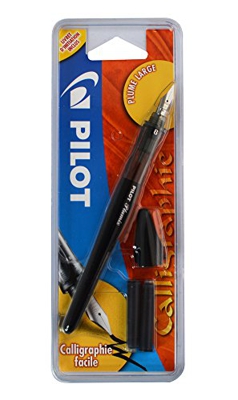 Pilot Plumix - Pluma estilográfica de trazo grueso+Cartucho de Tinta Negro 0,70mm