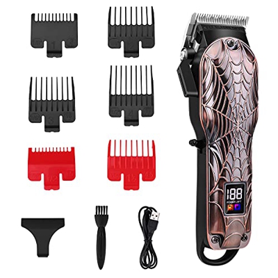 Maquina Cortar Pelo Profesional Cortapelos Recortadora de Barba Hombre, con LED Pantalla, Carga Rápida USB, Inalámbrico Recortador Pelo Barba Kit para