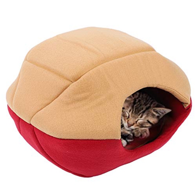 SALUTUY Casa para Gatos, Adecuada para la Mayoría de los Perros Cueva Plegable para Dormir para Mascotas Ligero Y Portátil para Usar como Alfombrilla 