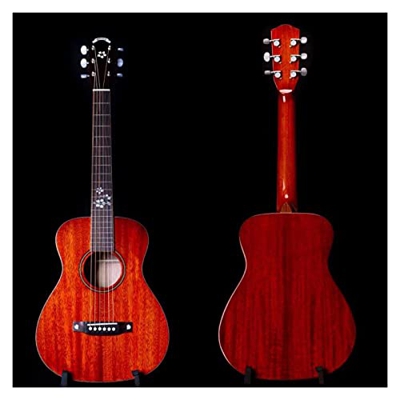 FKKLGNBDR Guitarra Guitarra acústica de Caoba +Guitarra para +Guitarra de Viaje+Innlay Fingerboard (Size : 34 Inches)