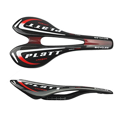 PLATT Sillín de Bicicleta Sport Súper Ligero 3K Carbono Sillín MTB Asiento de Bicicleta de Carretera, Brillante