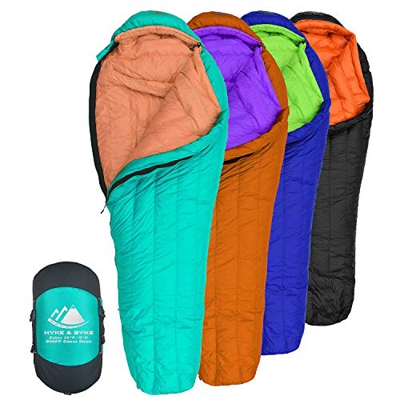 Hyke & Byke Eolus 800 Saco de Dormir de Plumón Ultraligero Momia -10ºC y -15ºC - Saco de Dormir Adulto con Base ClusterLoft - Camping Accesorios Bajas