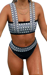 Bikinis Brasileños para Mujer Top Corto con Cuello Cuadrado Trajes de Baño a Rayas de Cintura Alta Ropa de Playa Conjuntos de Bikini características